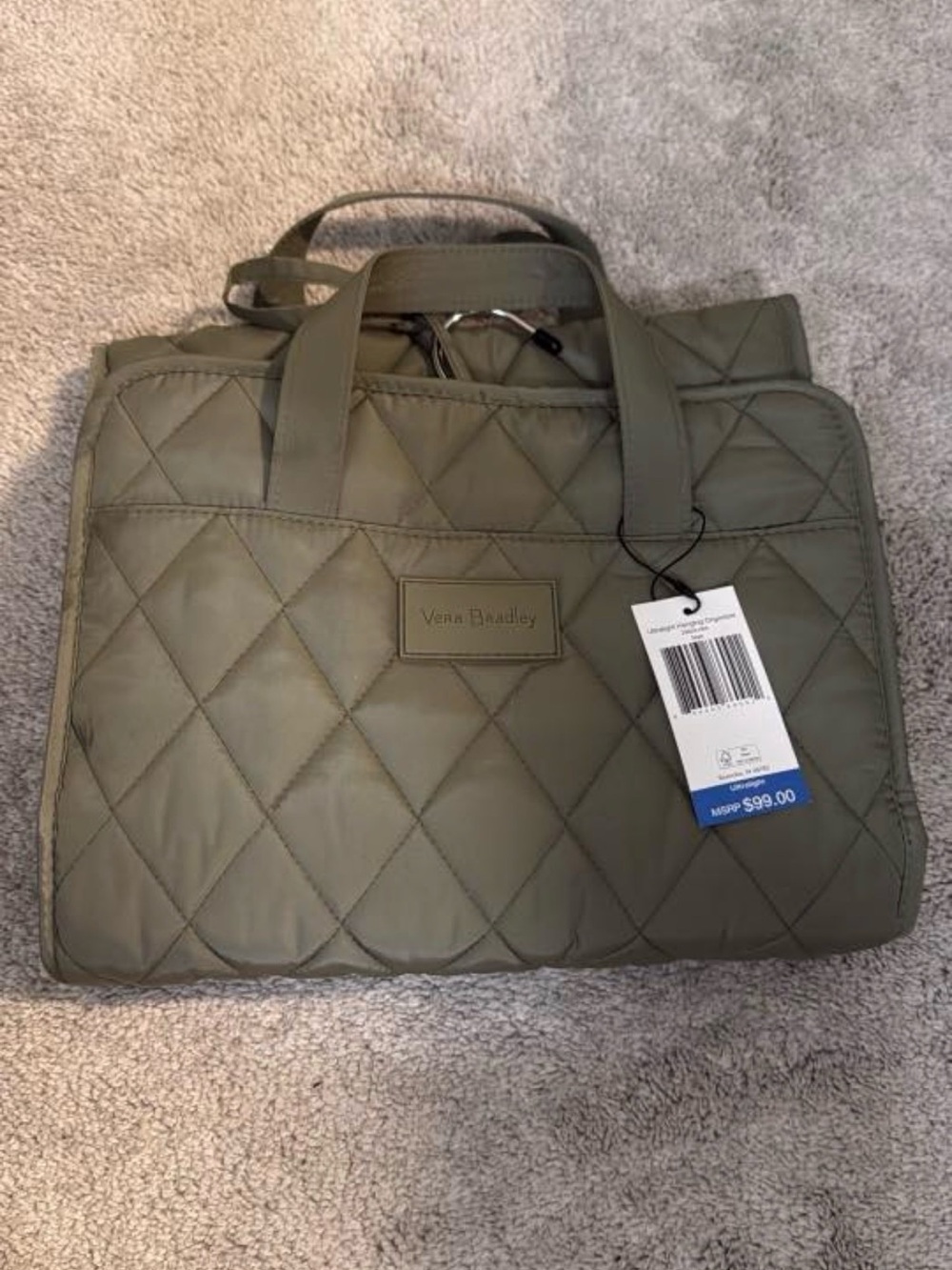 Vera Bradley Quilted Olive Green Carryall